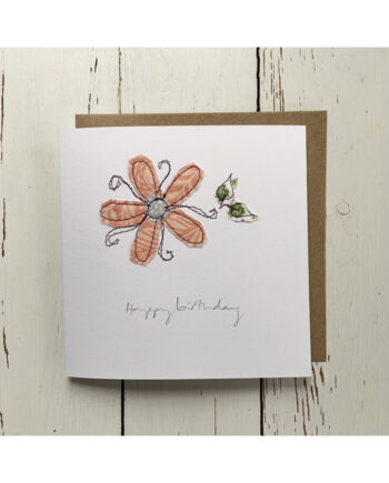 birthday card embroidered flower