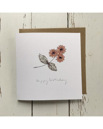 Happy Birthday - Peach Flower Stem