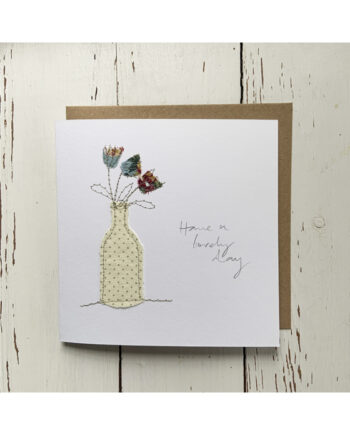 embroidered birthday card by sarah becvar