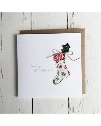 embroidered christmas card by sarah becvar