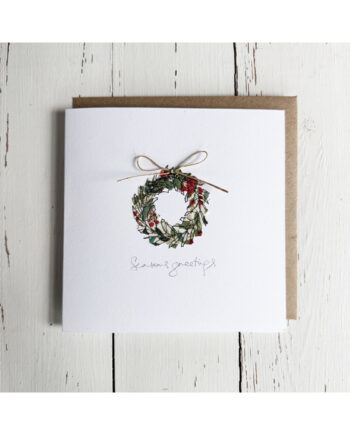 embroidered christmas card by sarah becvar
