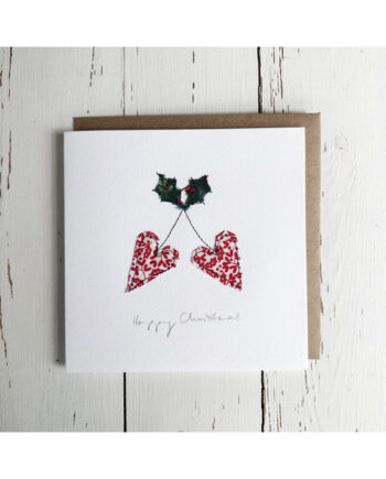 embroidered christmas card by sarah becvar