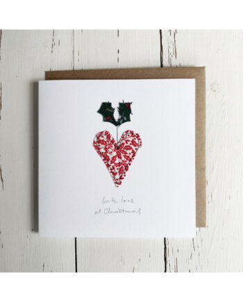 embroidered christmas card by sarah becvar