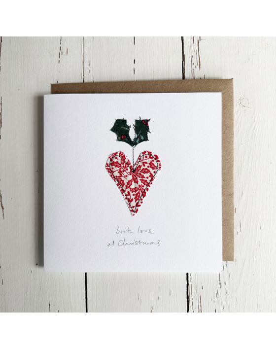 embroidered christmas card by sarah becvar