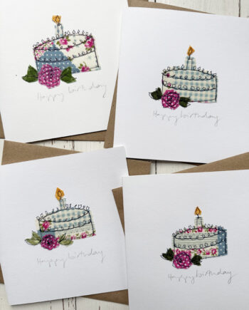 free hand machine embroidered birthday cards by sarah becvar