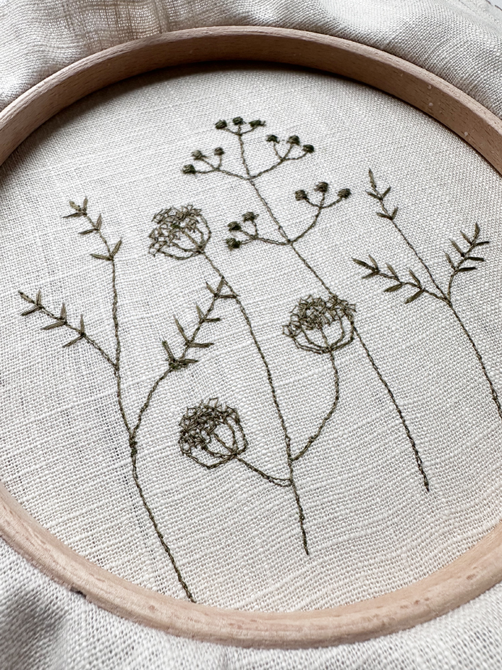 freehand machine embroidered grasses by sarah becvar