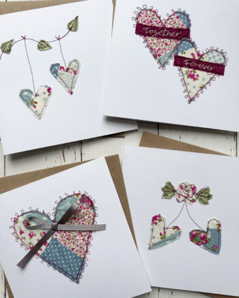 embroidered heart cards by sarah becvar