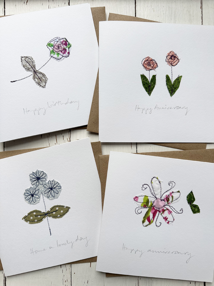 freehand machine embroidered cards by sarah becvar