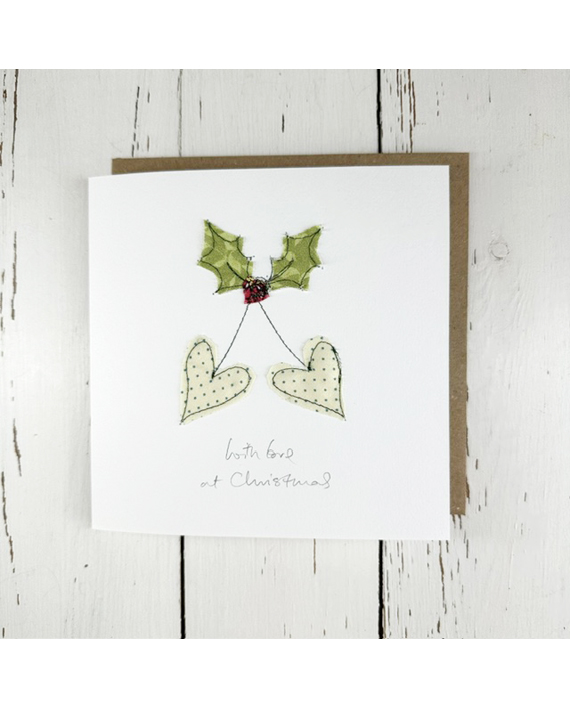 freehand machine embroidered christmas card designed by sarah becvar