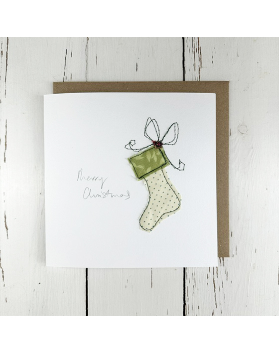 freehand machine embroidered christmas card designed by sarah becvar